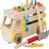 Adena Montessori Real Wood Screwdriver Board Set,Kids Tool Set,Fine Motor Skills Toys,Wooden Montessori Trucks Car Toys Sensory Preschool Activity Learning for 3+ Year Old Kids Toddlers (Real Wood) view 1