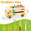 Adena Montessori Real Wood Screwdriver Board Set,Kids Tool Set,Fine Motor Skills Toys,Wooden Montessori Trucks Car Toys Sensory Preschool Activity Learning for 3+ Year Old Kids Toddlers (Real Wood) view 2