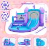 GYMMALL Bounce House for Kids 3-8, Purple Big Inflatable Bouncy Castle with Slide 480W Air Blower Jumping Space Ball Pit Swim Pool Basketball, Indoor Bouncy House for Party Birthday Event Gift view 4
