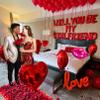 16 Inches Red 'WILL YOU BE MY GIRLFRIEND' Confession Letter Balloons with Heart-Shape, lips, love Foil Balloons and Rose Petals for Romantic Special Night Decorations and Valentines Day view 4