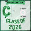 KALOR 16 Inch Green Class of 2026 Banner Balloons, Green Graduation Letters Sign, Grad Foil Letter Number Balloons for Graduation Party Decorations view 2