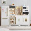 Tiny Land Wooden Toy Fridge with Spacious Storage, Realistic Play Kitchen Refrigerator for Kids Pretend Play with Three Freezer Magnets view 4