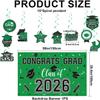 2026 Graduation Decorations Set- Class of 2026 Grad Party Decorations, Congrats Grad Banner, Backdrop, Grad Hanging Swirl, Balloons and Honeycomb Table Toppers, Graduation Party Supplies view 2
