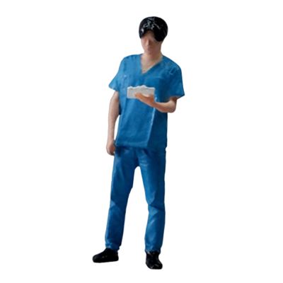 1/32 Doctor Figures 1/32 Scale Models Figurine DIY Layout Scenery Accs 1:32 Doctor Figurine for DIY Projects Dollhouse Decor DIY Scene, Blue Male
