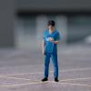 1/32 Doctor Figures 1/32 Scale Models Figurine DIY Layout Scenery Accs 1:32 Doctor Figurine for DIY Projects Dollhouse Decor DIY Scene, Blue Male view 3