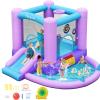 FBSPORT Inflatable Bounce House, Kids Bounce Castle Slide for Indoor Outdoor,Toddler Baby Jumper Bouncer, Kids Jumping Bouncy House with Blower, Ball Pit Pool, Basketball Hoop, Dart Game, Blue view 1