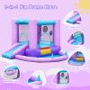 FBSPORT Inflatable Bounce House, Kids Bounce Castle Slide for Indoor Outdoor,Toddler Baby Jumper Bouncer, Kids Jumping Bouncy House with Blower, Ball Pit Pool, Basketball Hoop, Dart Game, Blue view 3