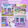 FBSPORT Inflatable Bounce House, Kids Bounce Castle Slide for Indoor Outdoor,Toddler Baby Jumper Bouncer, Kids Jumping Bouncy House with Blower, Ball Pit Pool, Basketball Hoop, Dart Game, Blue view 4
