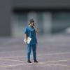 1/32 Doctor Figures 1/32 Scale Models Figurine DIY Layout Scenery Accs 1:32 Doctor Figurine for DIY Projects Dollhouse Decor DIY Scene, Female Blue view 2