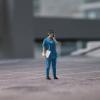 1/32 Doctor Figures 1/32 Scale Models Figurine DIY Layout Scenery Accs 1:32 Doctor Figurine for DIY Projects Dollhouse Decor DIY Scene, Female Blue view 3