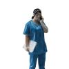 1/32 Doctor Figures 1/32 Scale Models Figurine DIY Layout Scenery Accs 1:32 Doctor Figurine for DIY Projects Dollhouse Decor DIY Scene, Female Blue view 4