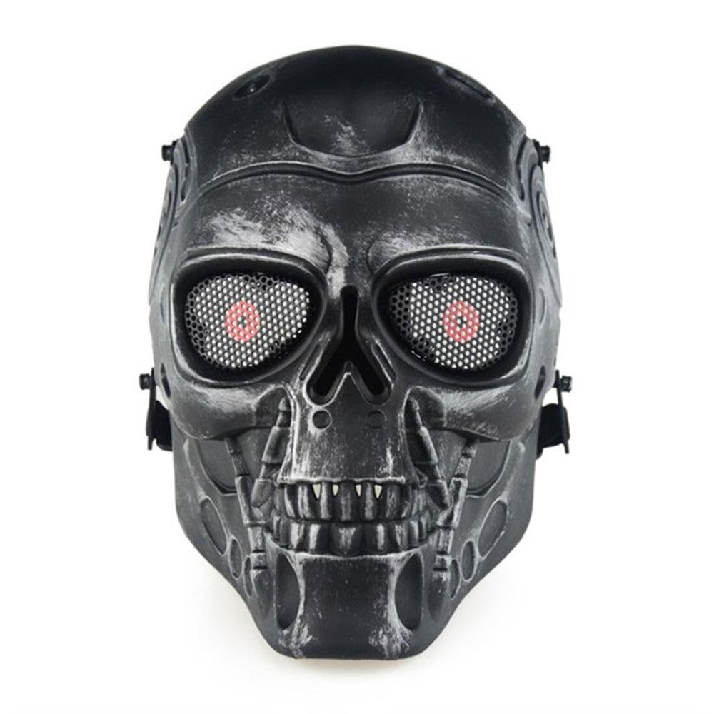 funnyndiy Halloween Cosplay Mask, Punk Full-Face Terminator Thriller Mask Role-Play Costume Prop (Silver Grey)