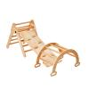 Happybuy 5-in-1 Toddler Climbing Set, Montessori Pikler Triangle, Ramp & Arch, Medium Wooden Playground for 1-3 Years, Indoor Climbing Gym, Wood Color view 1