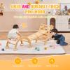 Happybuy 5-in-1 Toddler Climbing Set, Montessori Pikler Triangle, Ramp & Arch, Medium Wooden Playground for 1-3 Years, Indoor Climbing Gym, Wood Color view 3