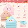 12 PCS Hooded Baby Towels, Soft Baby Towels, Absorbent Baby Bath Towels, 3 PCS Baby Towels, and 9 PCS Baby Washcloths for Newborns, Toddlers, and Kids, 32x32 in Baby Towels with Hood for Boy and Girl view 4
