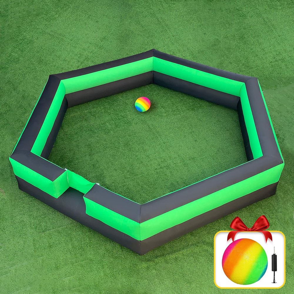 17FT Gaga Ball Pit Portable,Inflatable Gaga Ball Pit with Blower for Indoor Outdoor School Family Activities Giant Inflatable Sport Games