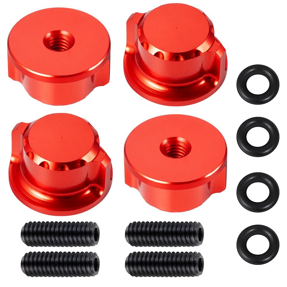 MORLORDY Aluminum Alloy Body Mount Thumb Screws Nuts CNC Thumb Washer Kit for Pro6070-00/6087-00 TRX Slash 2WD/ Slash 4x4/ E-REVO/Summit Upgrade Parts (Red)
