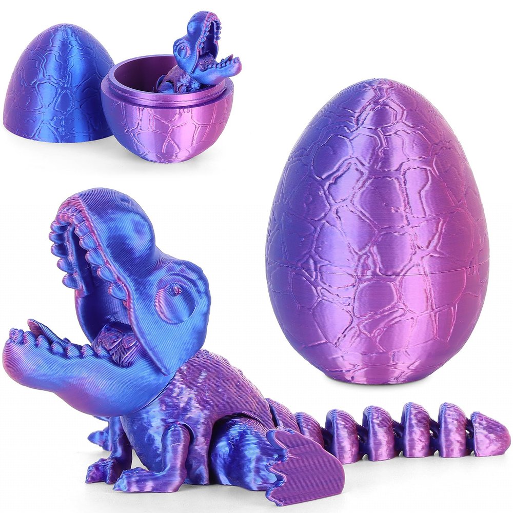 3D Printed Dragon Kids Dinosaur Toys 3D Printed Fidget Toys, Articulated Dragon Egg, 3D Dragon, Home Office Decor Executive Desk Toy 3D Printed Dragon Eggs with Dragon Inside (Rose - Blue)