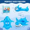 Pool Float Kids with Water Gun - Inflatable Shark Toddler Pool Floaties, Pool Toys for Kids Ages 3-10, Swimming Floats with Water Cannon for Lake Beach Pool Party (Blue Shark) view 2