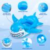 Pool Float Kids with Water Gun - Inflatable Shark Toddler Pool Floaties, Pool Toys for Kids Ages 3-10, Swimming Floats with Water Cannon for Lake Beach Pool Party (Blue Shark) view 3