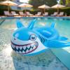 Pool Float Kids with Water Gun - Inflatable Shark Toddler Pool Floaties, Pool Toys for Kids Ages 3-10, Swimming Floats with Water Cannon for Lake Beach Pool Party (Blue Shark) view 4