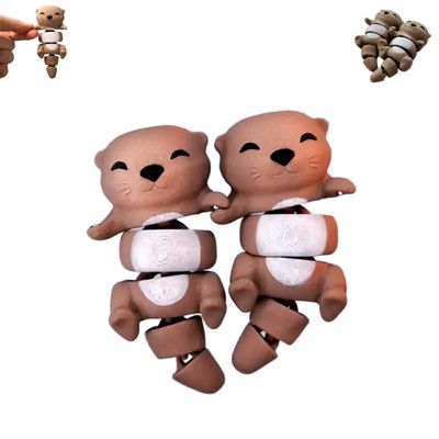 Cute Otters Magnetic Hand-Holding Companions, Sea Otter Gifts, 3D Printed Otter, Articulated Otters Toys, 3D Printed Animals, Fidget Toys Adults, Otter Gifts for Otter Lovers