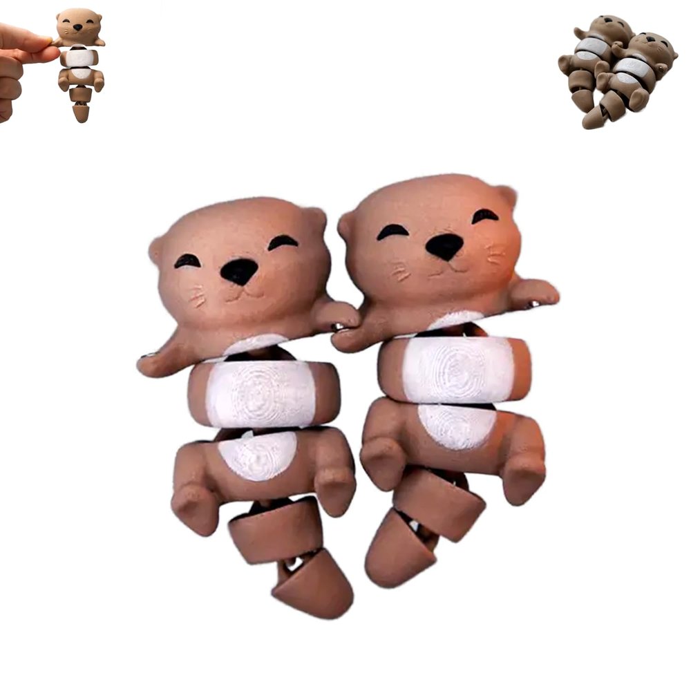 Cute Otters Magnetic Hand-Holding Companions, Sea Otter Gifts, 3D Printed Otter, Articulated Otters Toys, 3D Printed Animals, Fidget Toys Adults, Otter Gifts for Otter Lovers
