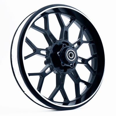 BeaxTurbo Racing Upgrade parts CNC Aluminum Front wheel hub-Blue Rocket design for losi promoto mx 1/4 (black)
