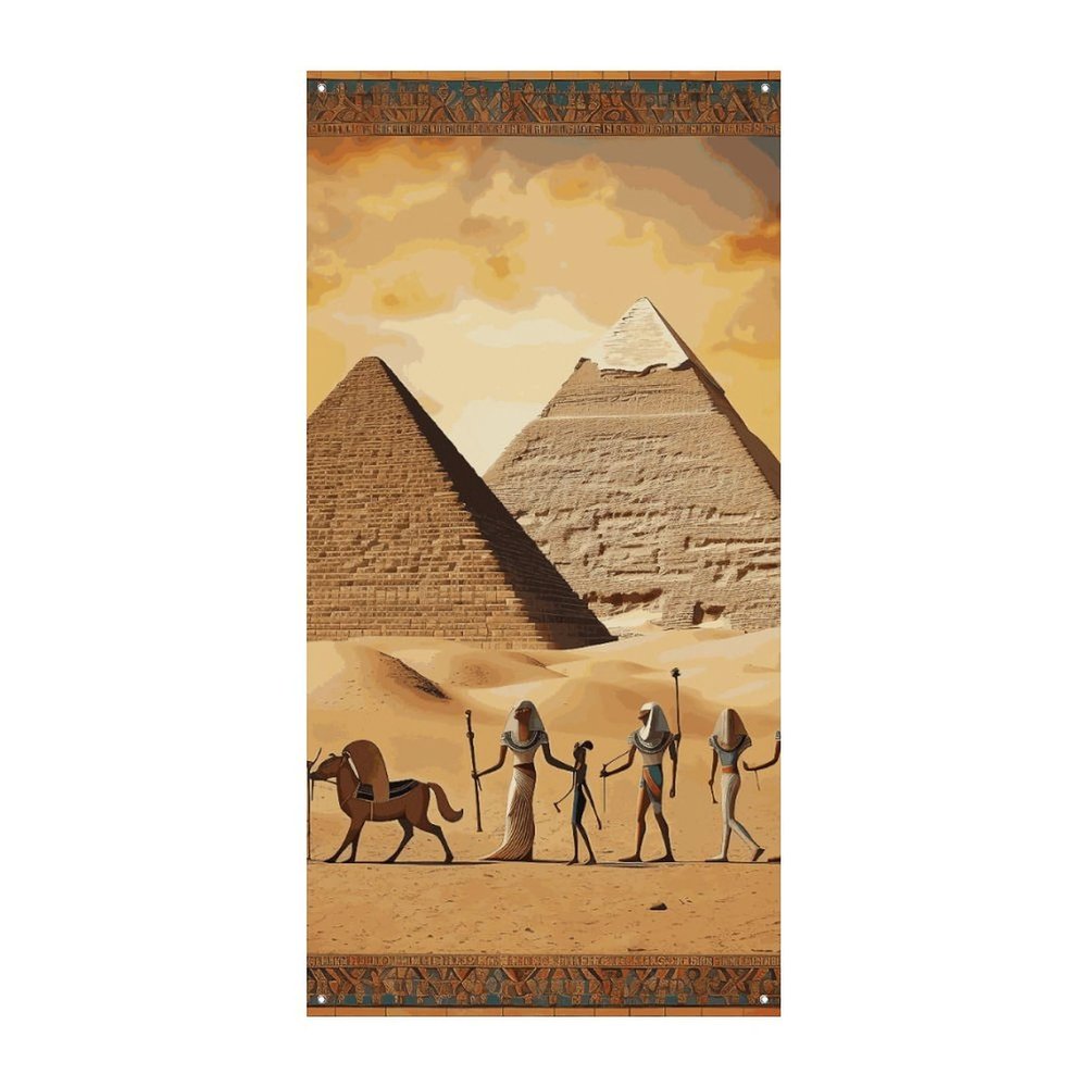 FZMVSQH Ancient Egypt Printed Custom Banners And Signs Personalized Banner Front Door Banner Background Custom Tapestry Personalized Wall Decor Backdrop Poster 70 * 35.4 Inch