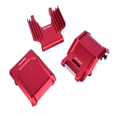 BeaxTurbo Racing Upgrade Parts CNC Aluminum 7075 Crash Structure/Pull Rod Knuckle/Skid PLT for losi pro Moto mx 1/4 (red)