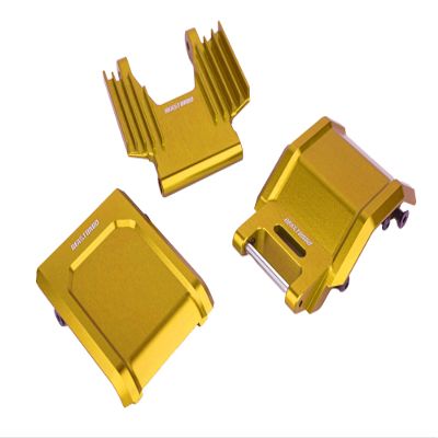BeaxTurbo Racing Upgrade Parts CNC Aluminum 7075 Crash Structure/Pull Rod Knuckle/Skid PLT for losi pro Moto mx 1/4 (Gold)