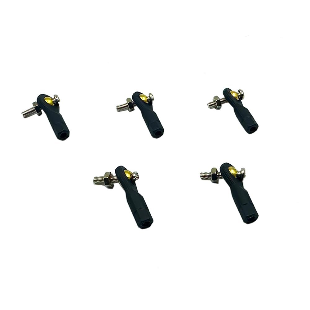 5PCS M3X27mm Lever Steering Linkage Tie Rod End Ball Head End with Screw and Nuts for RC Airplane Plane Helicopter Aircraft DIY Model Toy Parts (M3x27mm)