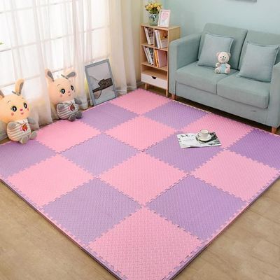 10 Pack Foam Play Mat for Boys and Girls,12''x12'' Puzzle Play Mat Square Interlocking EVA Floor Tiles for Home Gym Yoga,Bedroom Crawling Mat (Pink Purple,0.4'' Thick)