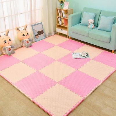 10 Pack Foam Play Mat for Boys and Girls,12''x12'' Puzzle Play Mat Square Interlocking EVA Floor Tiles for Home Gym Yoga,Bedroom Crawling Mat (Beige Pink,0.3'' Thick)