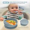 Qyeejong Silicone Suction Bowls for Baby Toddler - BPA Free Silicone Bowl and Spoon Set for Baby Led Weaning & Self Feeding - Toddler Sticky Dishes, Microwave & Dishwasher Safe view 2