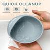 Qyeejong Silicone Suction Bowls for Baby Toddler - BPA Free Silicone Bowl and Spoon Set for Baby Led Weaning & Self Feeding - Toddler Sticky Dishes, Microwave & Dishwasher Safe view 4