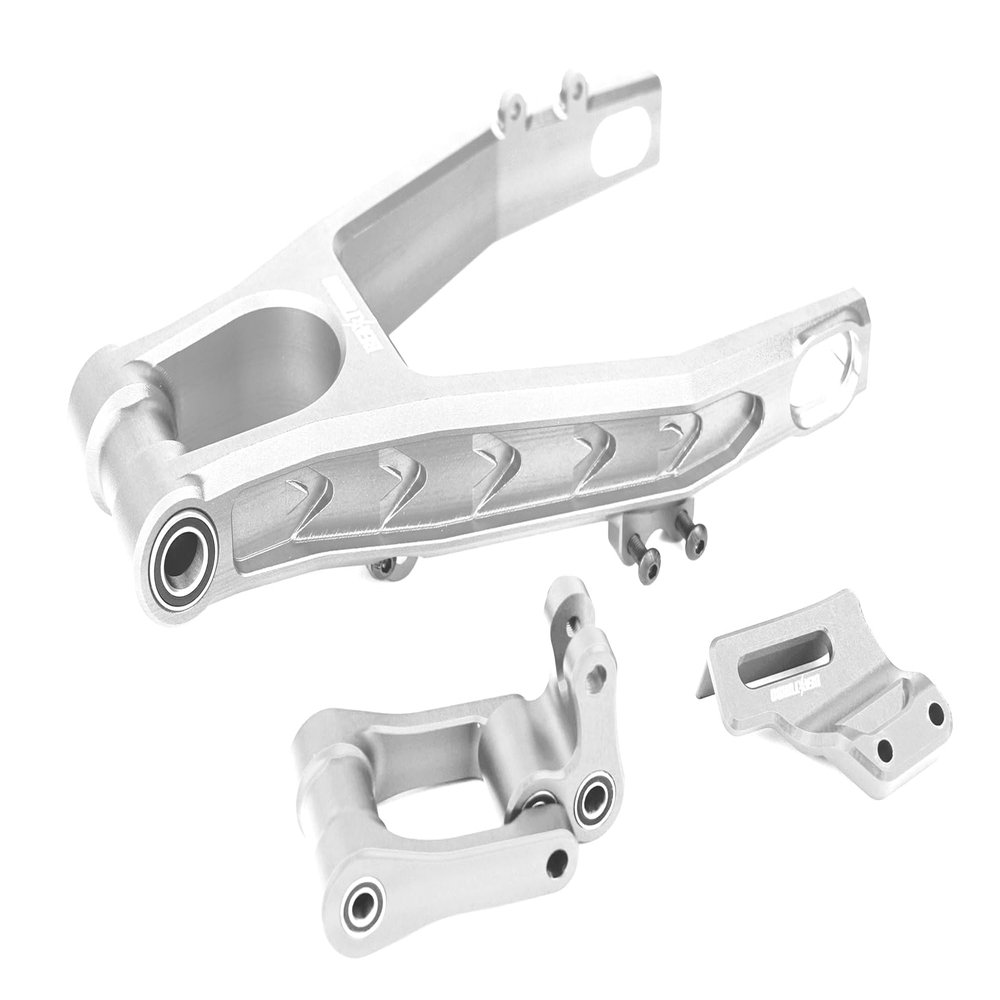 BeaxTurbo Racing Upgrade Parts CNC Alumlum7075 Rear Control Arm Kit for LOSI Promoto MX1:4 Motorcycle (Silver)