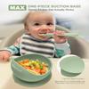 Qyeejong Silicone Suction Bowls for Baby Toddler - BPA Free Silicone Bowl and Spoon Set for Baby Led Weaning & Self Feeding - Toddler Sticky Dishes, Microwave & Dishwasher Safe view 2
