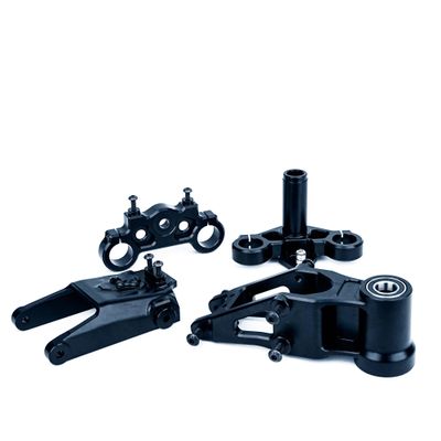BeaxTurbo Racing Upgrade Parts CNC Aluminum7075 Front Bulkhead&Triple Clamp Set for LOSI Promoto MX 1/4 (Black)