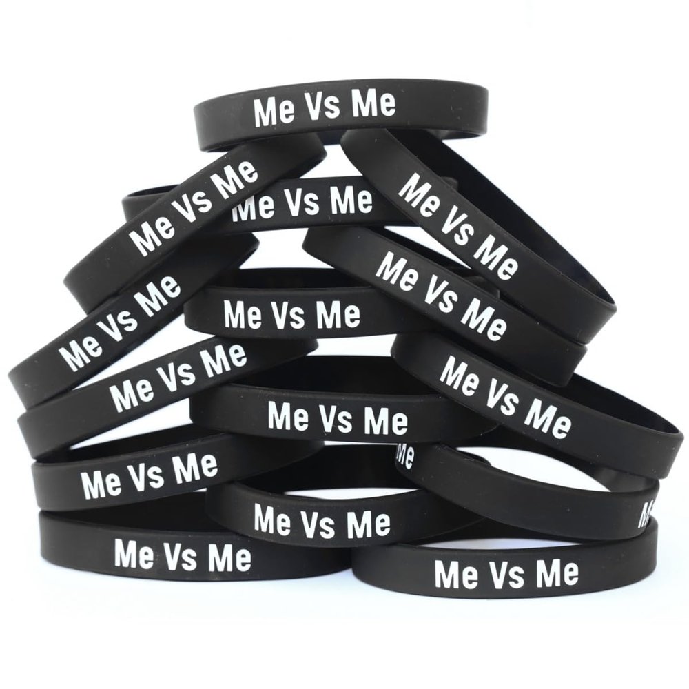 SayitBands 15 of Me Vs Me Inspirational Wristband Bracelets You Versus Yourself