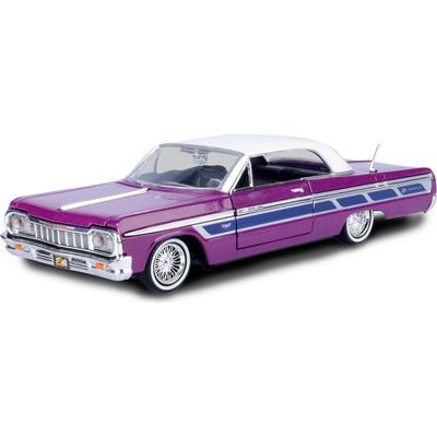 1964 Chevrolet Impala Purple 1/24 Diecast Lowrider car