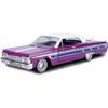 1964 Chevrolet Impala Purple 1/24 Diecast Lowrider car view 1