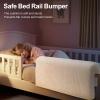AEOCOO Bed Bumpers for Toddlers, 2.3 Ft Toddler Bed Rail Bumper Protector for Loft Beds & Bunk Beds, Premium Soft Memory Foam Bed Guardrail, Anti-Bump | Fall Prevention, Size 27.6 Inch, Beige view 3