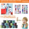 RoundFunny 133 Pcs Video Game Party Favors Gamer Birthday Party Decorations Gamer Cups Notebook Pencils Sharpener Keychain Slap Bracelets Ring Stamp Sticker for Gaming Supplies Reward Gift view 4