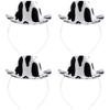 SGBETTER 4 Pack Mini Cowboy Hat Headband Western Cowboy Headband Small Cowgirl Hat Boppers for Adult Kids Masquerade Party Favors (Color Set 1) view 1