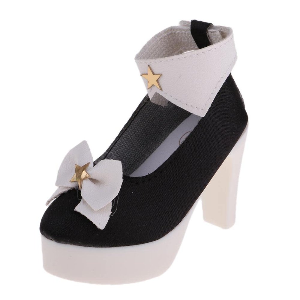 ToysCentral Basics Lovely Bowknot High Shoes /3 60cm Night Lolita Dolls Dress Up Accessories , Black