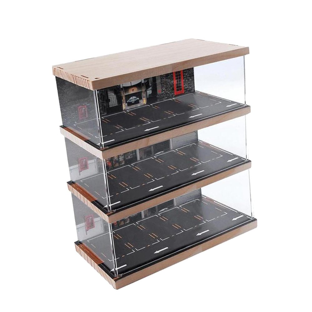ToysCentral Basics 1/64 Scale Diecast Model Car Display Case,Desktop Decoration Vehicle Garage Showcase for Toy Cars , 3 Tier, as described