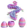 Flavery 3D Printed Dragon in Egg - Flexible Rainbow Crystal Dragon Inside, Colorful Fidget Toy, Birthday Gift, Desk Pet Figure - 12 Dragon (Candy Rainbow) view 1