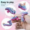 Flavery 3D Printed Dragon in Egg - Flexible Rainbow Crystal Dragon Inside, Colorful Fidget Toy, Birthday Gift, Desk Pet Figure - 12 Dragon (Candy Rainbow) view 3