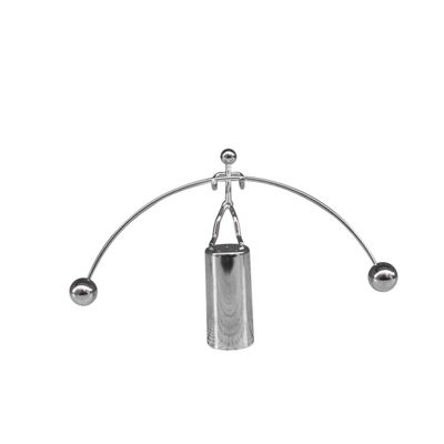 VICASKY Metal Swing Weightlifting Toy Creative Desktop Ornament for Home Office Decor Unique Stress Relief Fidget Desk Accessory Silver